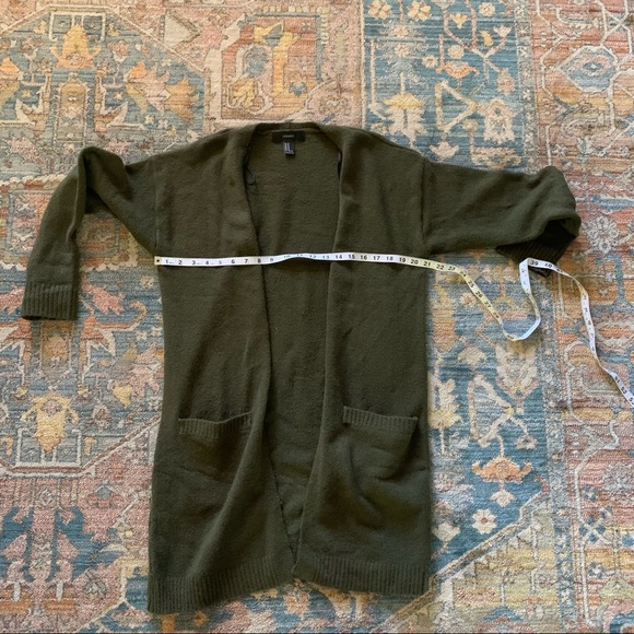 Olive Green Longline Cardigan - Picture 6 of 7
